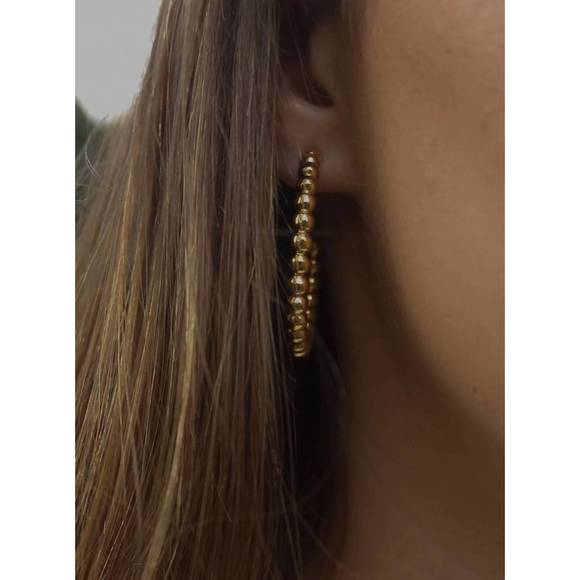 ALV JEWELS Jewelry - NEW ALV JEWELS women's xl ball hoop earring in gold